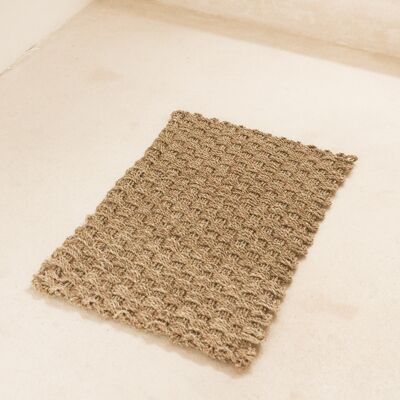 Alfombra angular de hierba marina 72x45 cm tejida a mano con fibras naturales NIRAMA felpudo base alfombra de corredor
