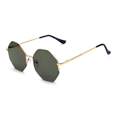 East Village 'Hector' Sechskant-Sonnenbrille Gold