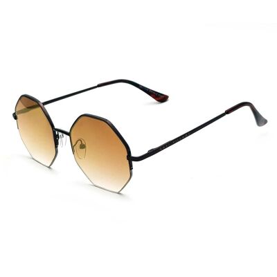East Village 'Hector' Hex-Sonnenbrille Kupfer mit goldenen verspiegelten Gläsern