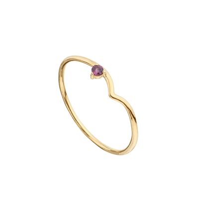 Gold plated garnet rhodolite ring