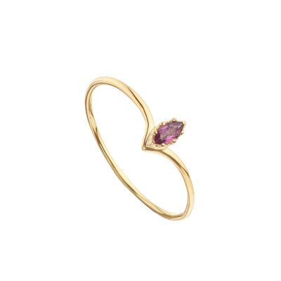 Gold plated garnet rhodolite ring