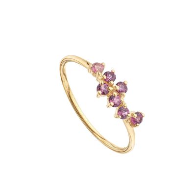 Bague grenat rhodolite plaqué or