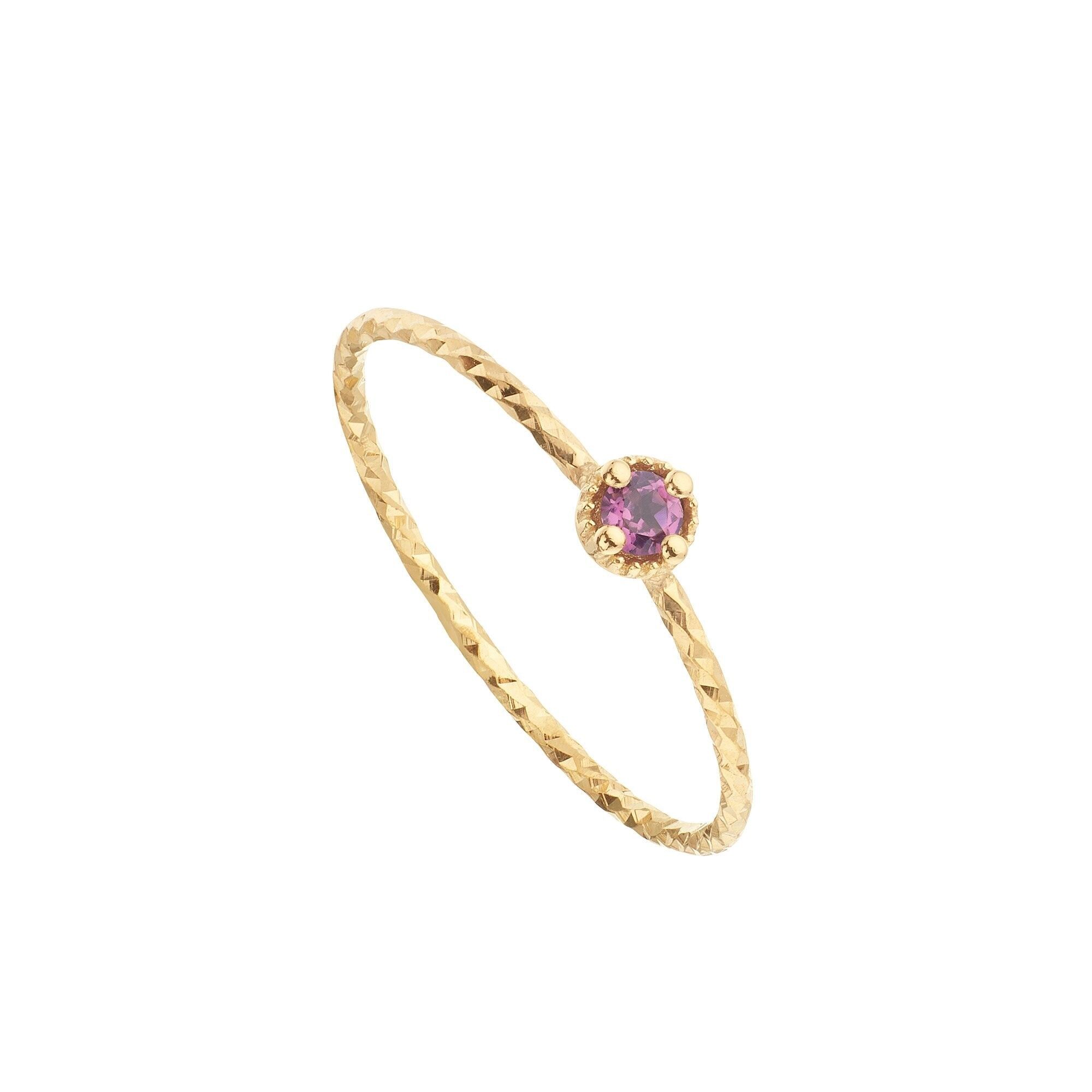 Anello rodolite granato placcato oro