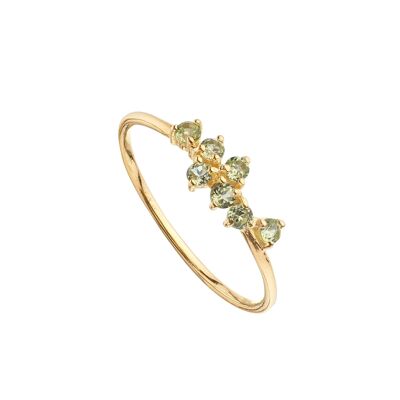 Anillo peridoto bañado en oro