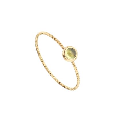 Anillo peridoto bañado en oro