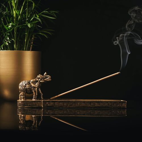 Gold Elephant Incense Stick Holder