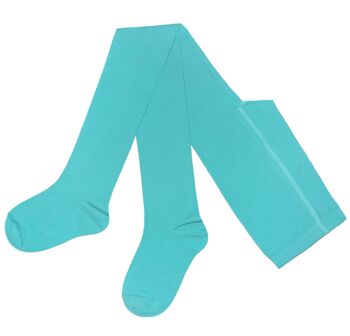 Collants en coton pour enfants >>Turquoise<< Uni coton doux 1