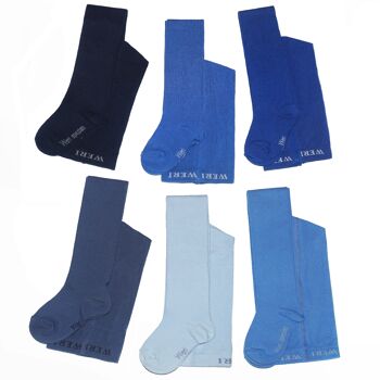 Collants en Coton pour Enfants >>Bleu Royal<< Couleur unie UNI 3