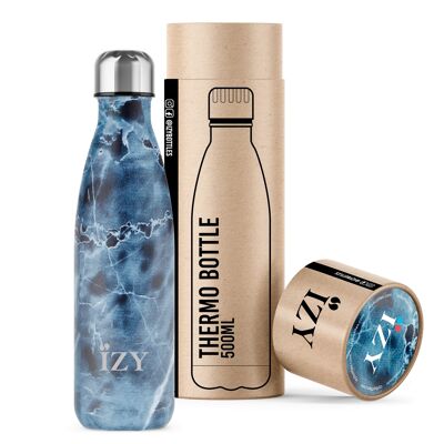 IZY – Original Isolierflasche – Marmor – Blau – 500 ml
