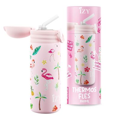 IZY - Bottiglia termica per bambini - Fenicottero rosa - 350 ml