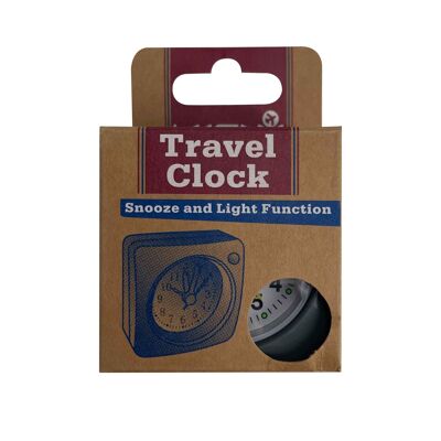 Portable Travel Clock with Alarm, Non-Ticking Quiet Alarm Clock, Travel Clock with Snooze and Light