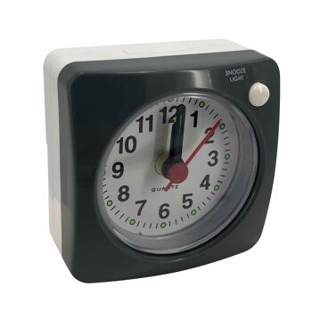 Horloge de voyage portable avec alarme, réveil silencieux sans tic-tac, horloge de voyage avec répétition et lumière 2