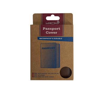 Couverture de passeport en cuir PU, couverture de passeport imperméable, porte-passeport en cuir PU, étui pour passeport de voyage 2