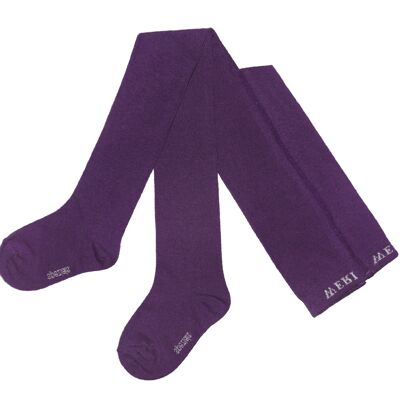 Collants Coton Enfant >>Aubergine<< Uni coton doux