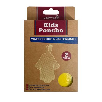 Kids Poncho. Kids Rain Poncho. Lightweight Raincoat with Hood. Kids Rain Jacket. Waterproof Poncho.