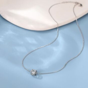 Collier nid d'abeille diamant - Argent sterling 3