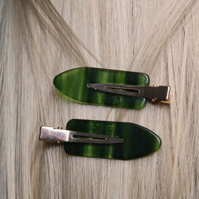 Smaragdgrüne Haarspangen