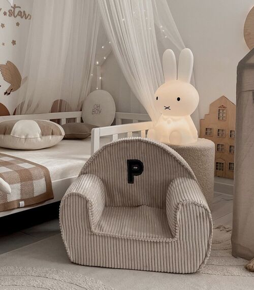 Corduroy baby chair with letter