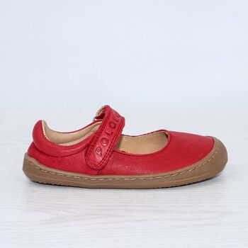 Chaussures enfant POLOLO | Chaussures pieds nus en cuir | Ballerine en rouge 5