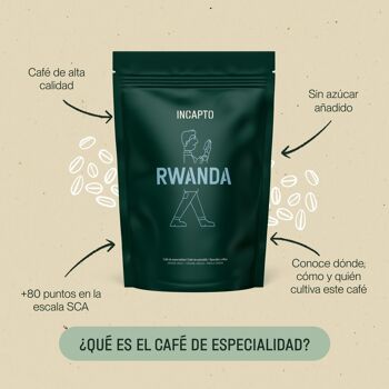 Café en Grano Naturel INCAPTO - Café de Especialidad | Origène RWANDA | Variété 100% Arabica 2