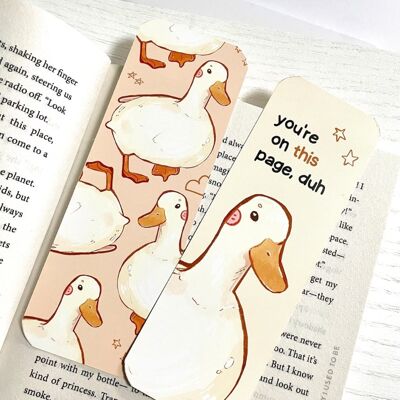 Duck Bookmark | You're on this Page | Cute Bookmark | Double Printed | Cottagecore | Book Lovers | Duckling Stationery | Reading Accessories