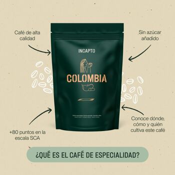 Café en Grano Naturel INCAPTO - Café de Especialidad | Origen COLOMBIE | Variété 100% Arabica 2