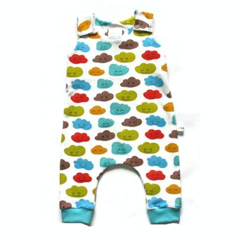 Barboteuse Happy Clouds en jersey de coton bio 1