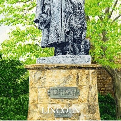Imán para nevera de Lincoln Estatua de Tennyson