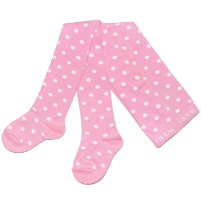 Collant in Cotone per Bambini a Pois >>Rosa Chiaro<< morbido cotone