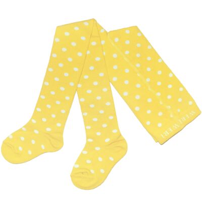 Cotton Tights for Children Polka Dot >>Vanille Yellow<< soft cotton