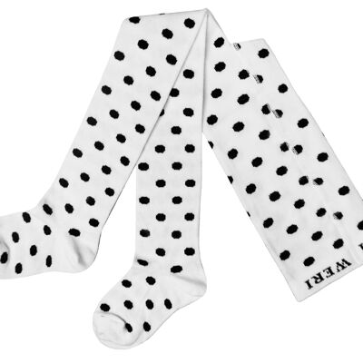 Collant Cotone per Bambini Pois >>Panna e Nero<<
