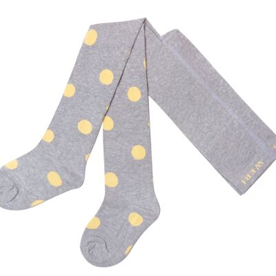 Cotton Tights for Children Polka Dot >>Mottled Gray and Vanille<<