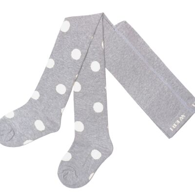 Collant Cotone per Bambini Pois >>Grigio Chiazzato e Bianco<<