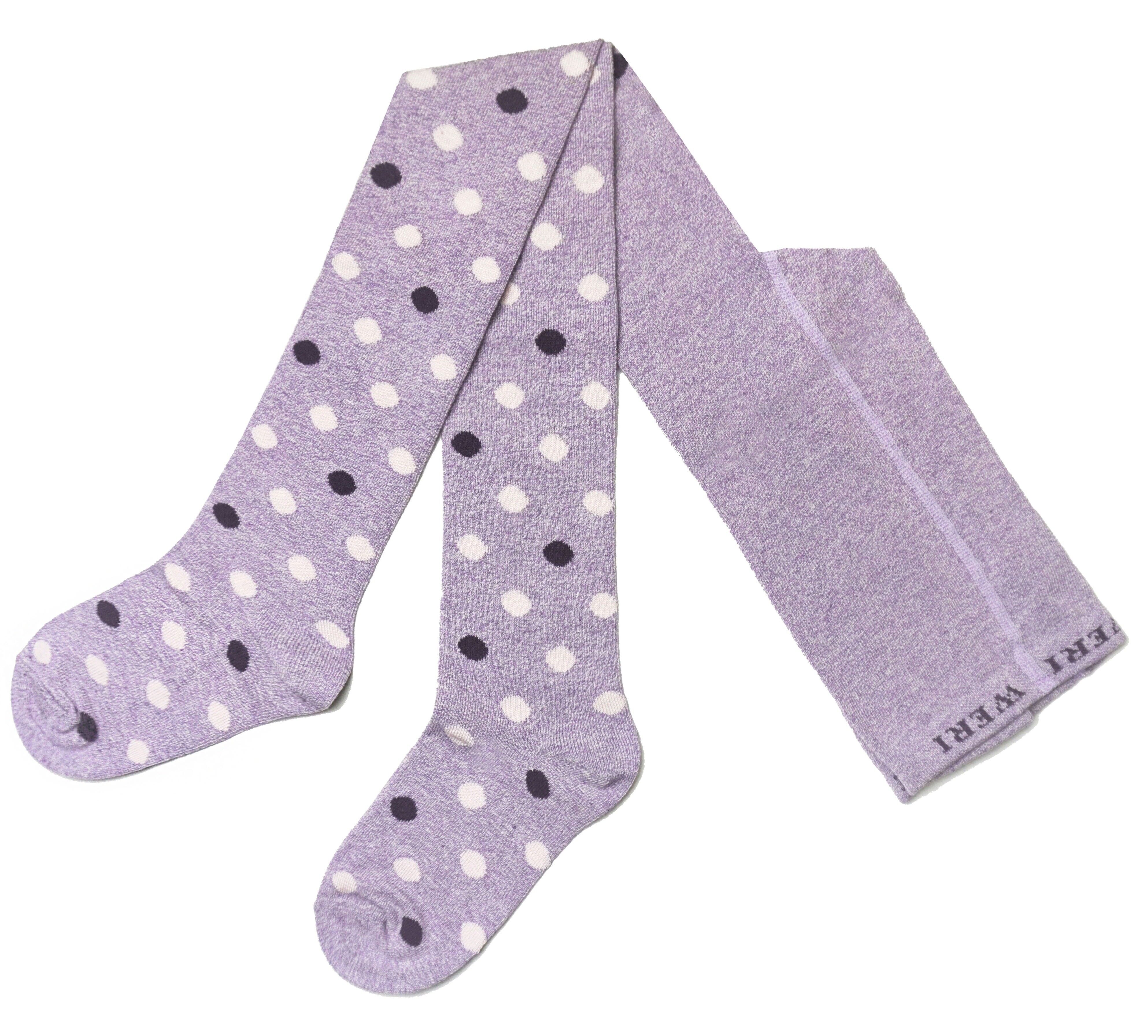 Collant Cotone per Bambini Pois >>Lilla e Viola<<
