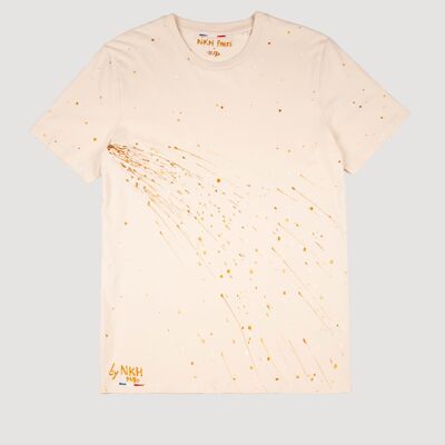 Tee-shirt blanc cassé - Gold firework