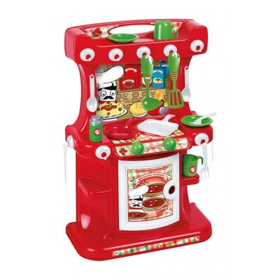 Kitchen imitation set with accessories Mister chef red and green 58cm