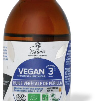 Vegan 3 Huile de Périlla - Flacon 125ml - Bio - Huile végétale