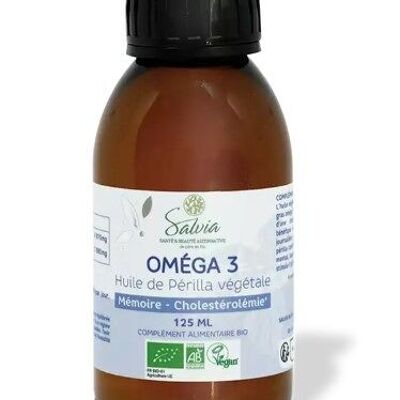 Aceite de Perilla Vegano 3 - Botella 125ml - Ecológico - Aceite vegetal