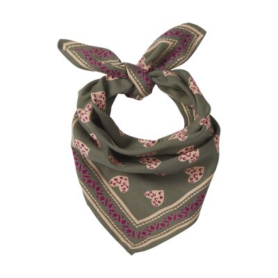 Printed scarf "Coeur Sauvage" Cyprès Child