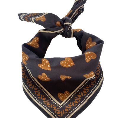 Foulard imprimé "Coeur Sauvage" Anthracite Enfant