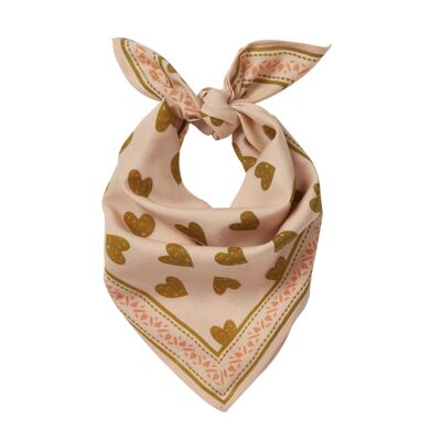 Foulard con stampa "Coeur Sauvage" Rosa Bambino