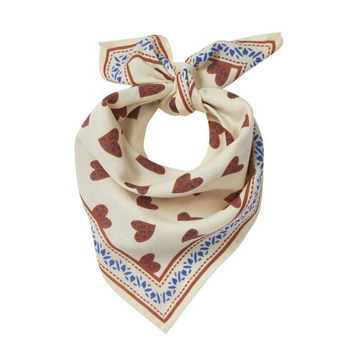 Foulard imprimé "Coeur Sauvage" Ecru Enfant