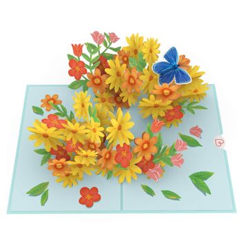 Marguerites colorées avec carte pop-up papillon 4