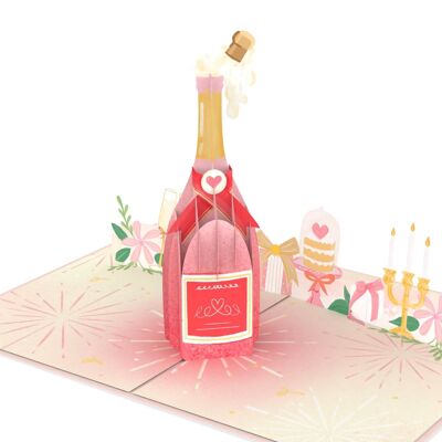 Champagne bottle pop up card