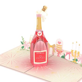 Carte pop-up bouteille de champagne 1