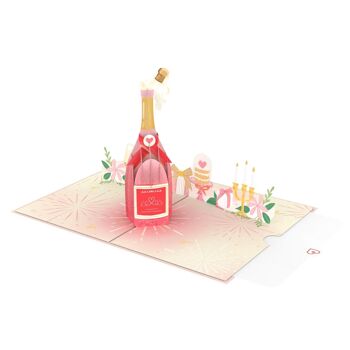 Carte pop-up bouteille de champagne 4