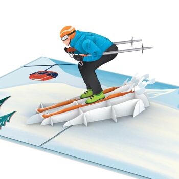 Carte pop-up skieur 1