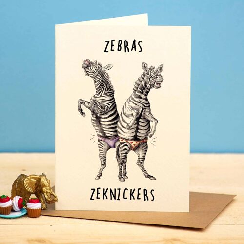 Zebra Zeknickers Card - Funny Everyday Card