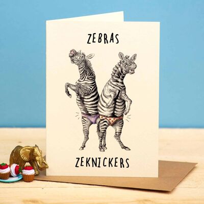 Tarjeta Zebra Zeknickers - Tarjeta divertida para todos los días