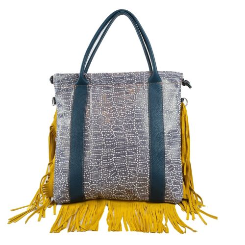 Zac Bag - Borsa a spalla in pelle patchwork con frange